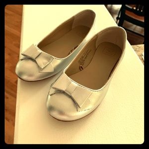 Janie and Jack size 11 girls silver flats